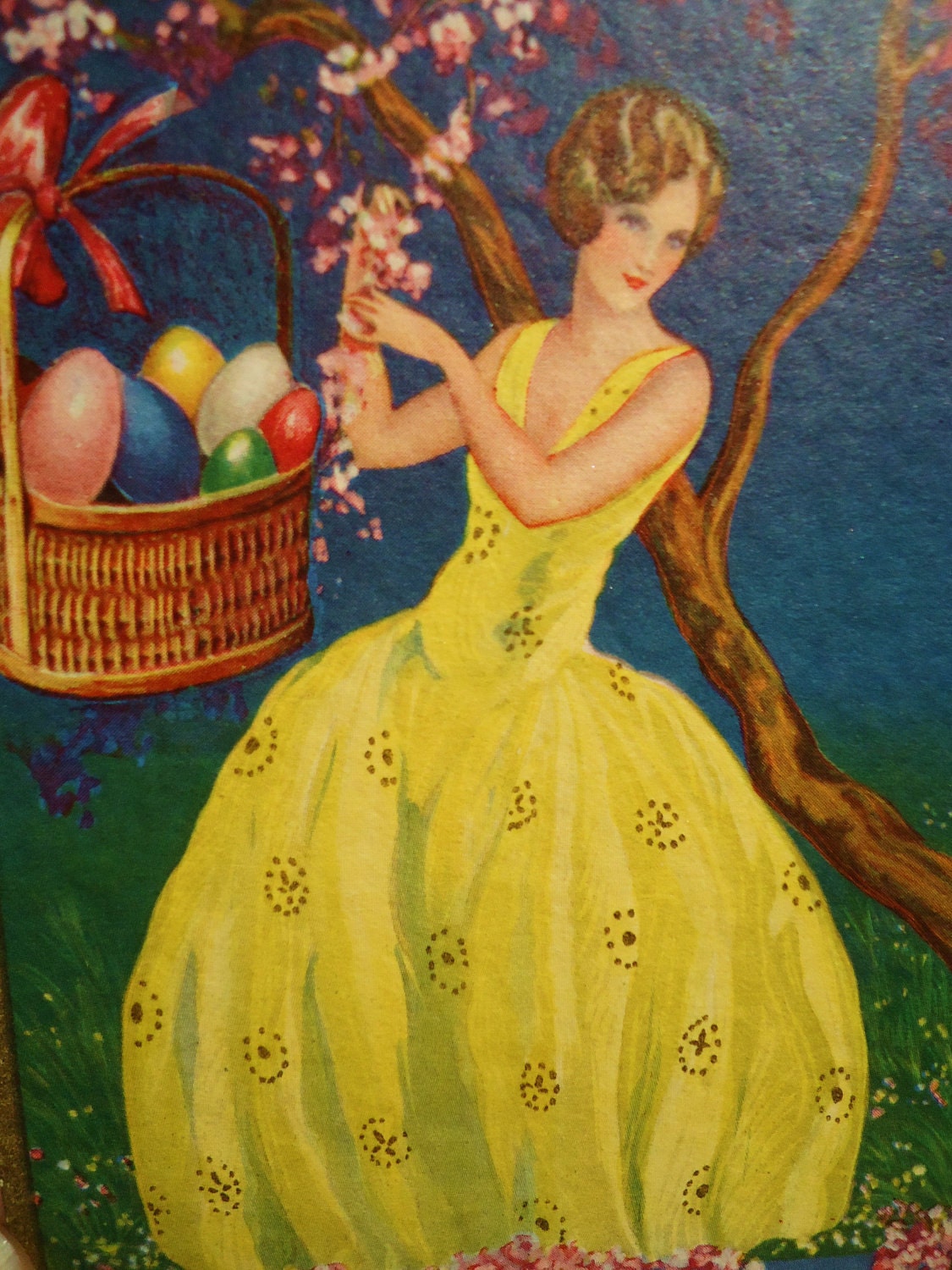 Art Deco Easter Postcard Art deco illustration