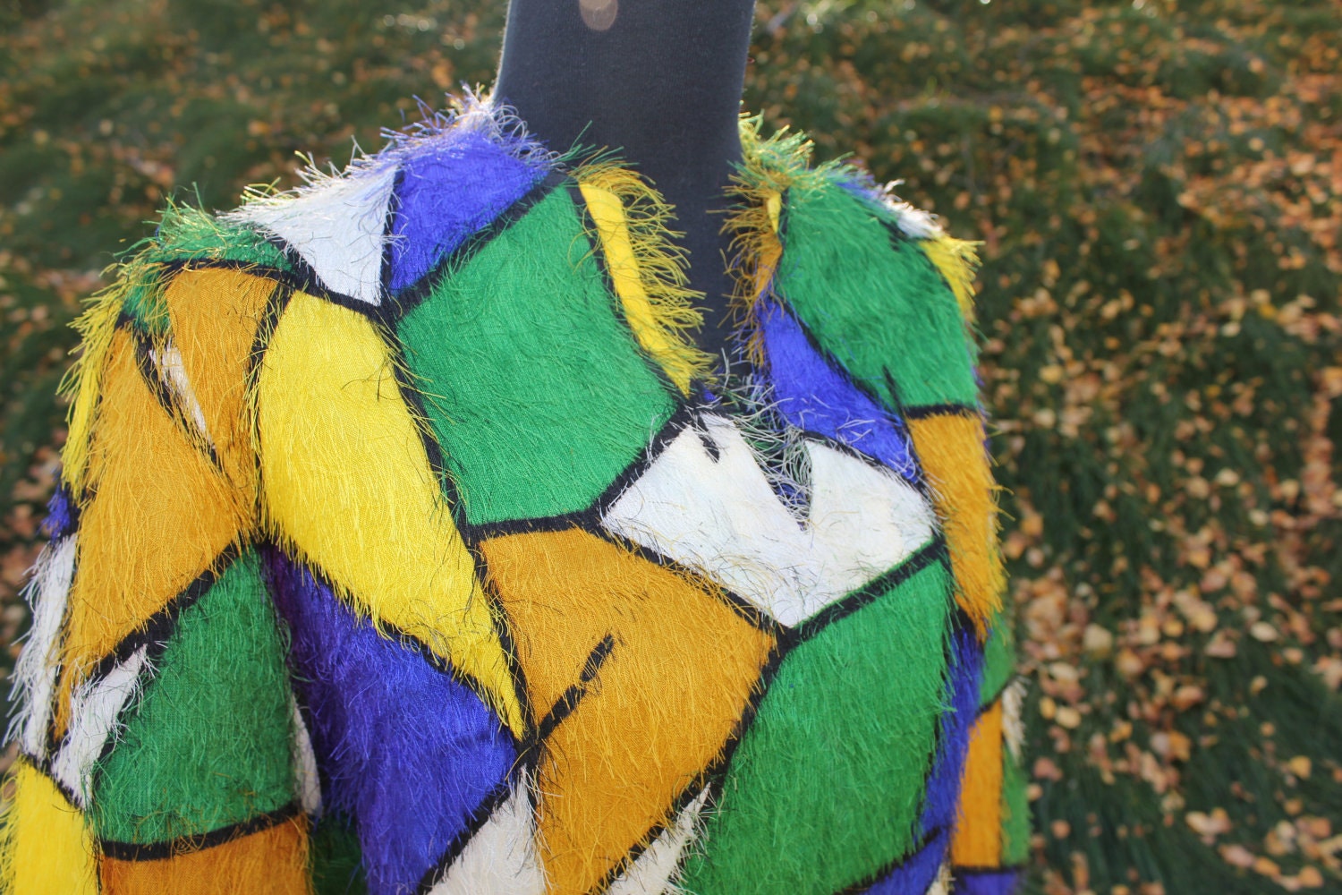 vintage 70's color block tunic size-small/medium