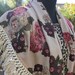 vintage 80's rose shawl with fringe
