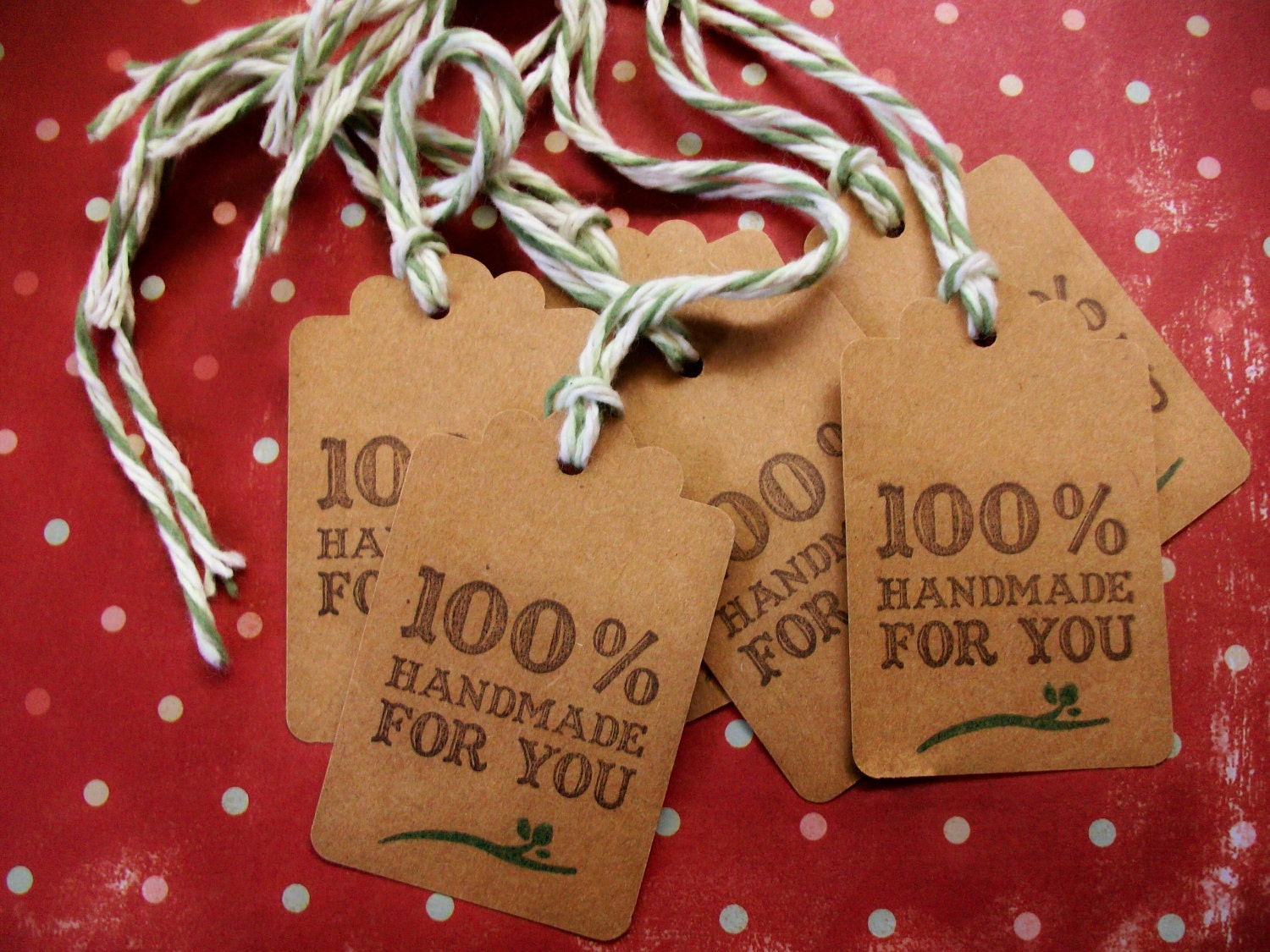 Handmade Tags Set of 6  Handmade For You