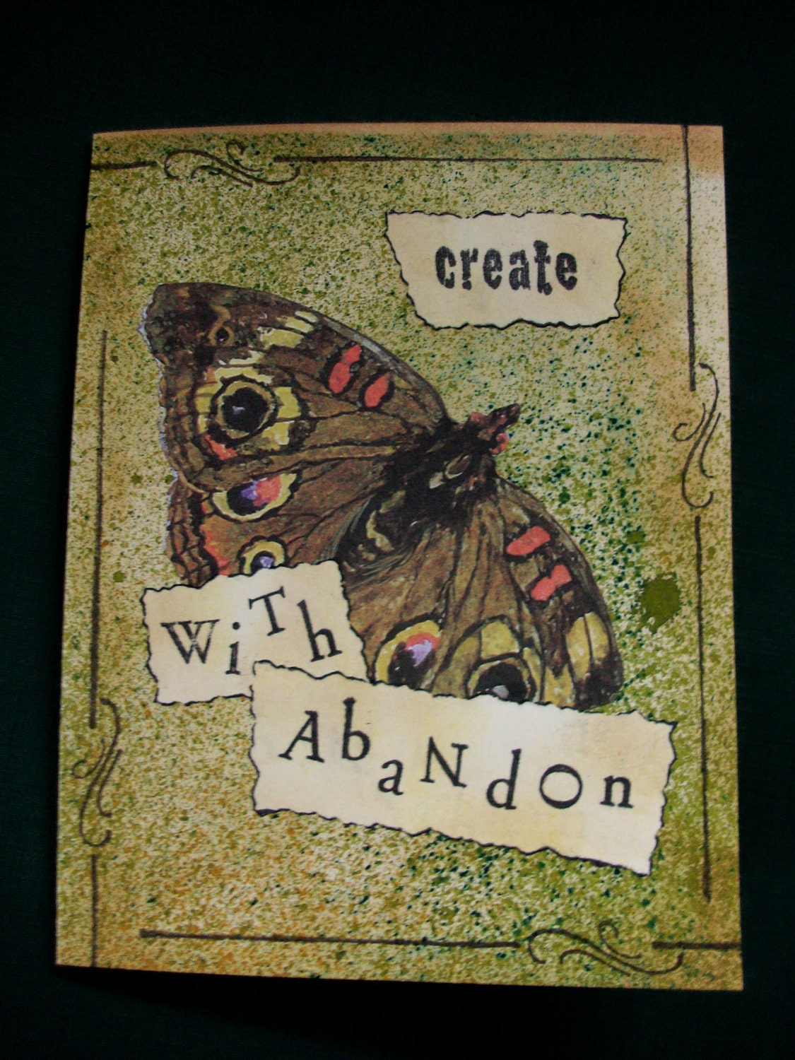 OOAK Art Collage Card "Create With Abandon"