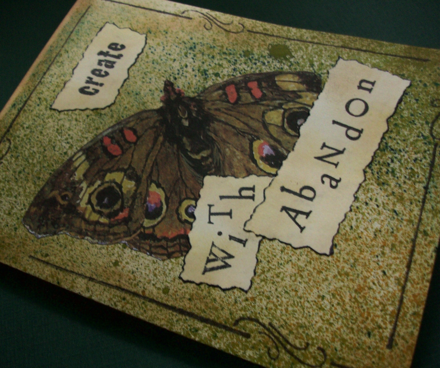 OOAK Art Collage Card "Create With Abandon"
