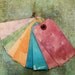 LAST SET - Hand Dyed Blank Tags Set of 10 - lavender, sage, marigold, stream, rose
