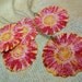 HANDMADE Tags LAST SET of 4 Red Yellow Pink Flower