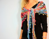 The Nefelie Shawl summer fashion crochet wrap scarf in rainbow colors under 100 - polixeni19