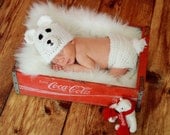 Crochet Polar Bear Hat for Newborn, Baby, Toddler, Child, Adult