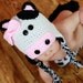 Crochet Cow Hat with bow, black and white, newborn up to adult