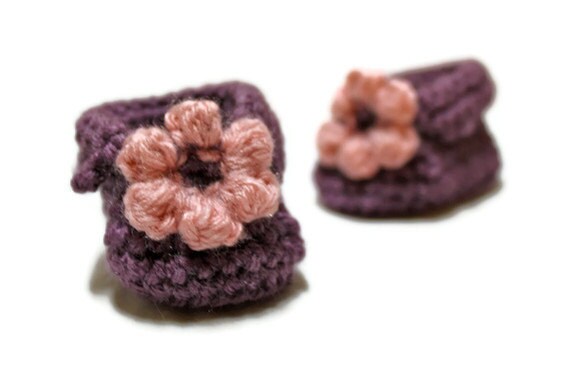 Crochet Flower Baby Booties