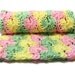 Crochet Baby Blanket in Light Rainbow Girl Colors, Travel Size
