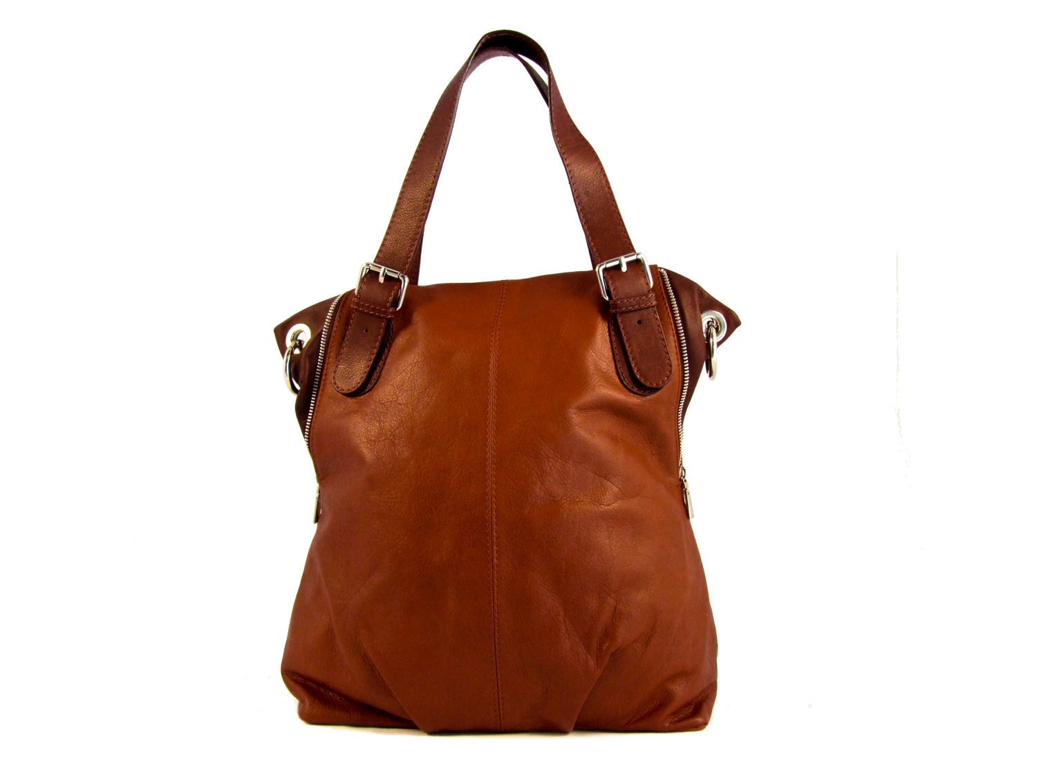 leather bag purse brown-.- the Apona -.-