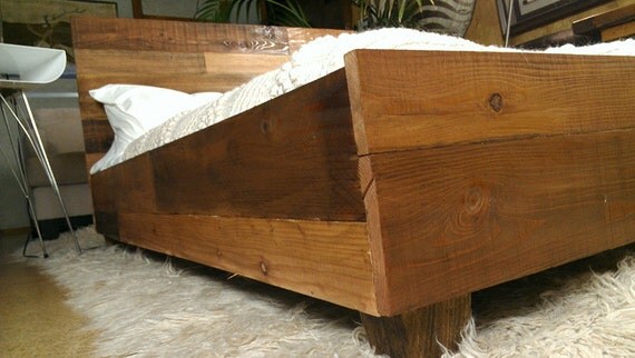 Reclaimed barnwood industrial bedframe