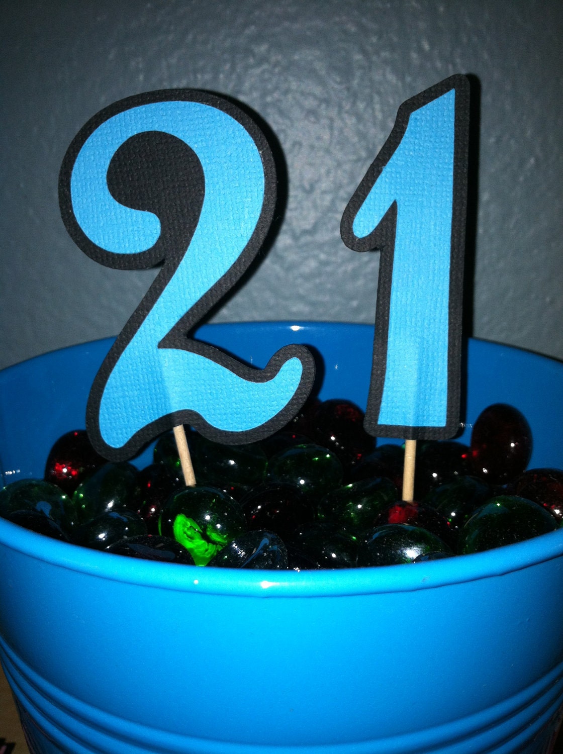 21st birthday cake toppers/picks (Choose your colors)