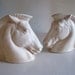 Vintage White Horse Head Bookends - Price Reduced