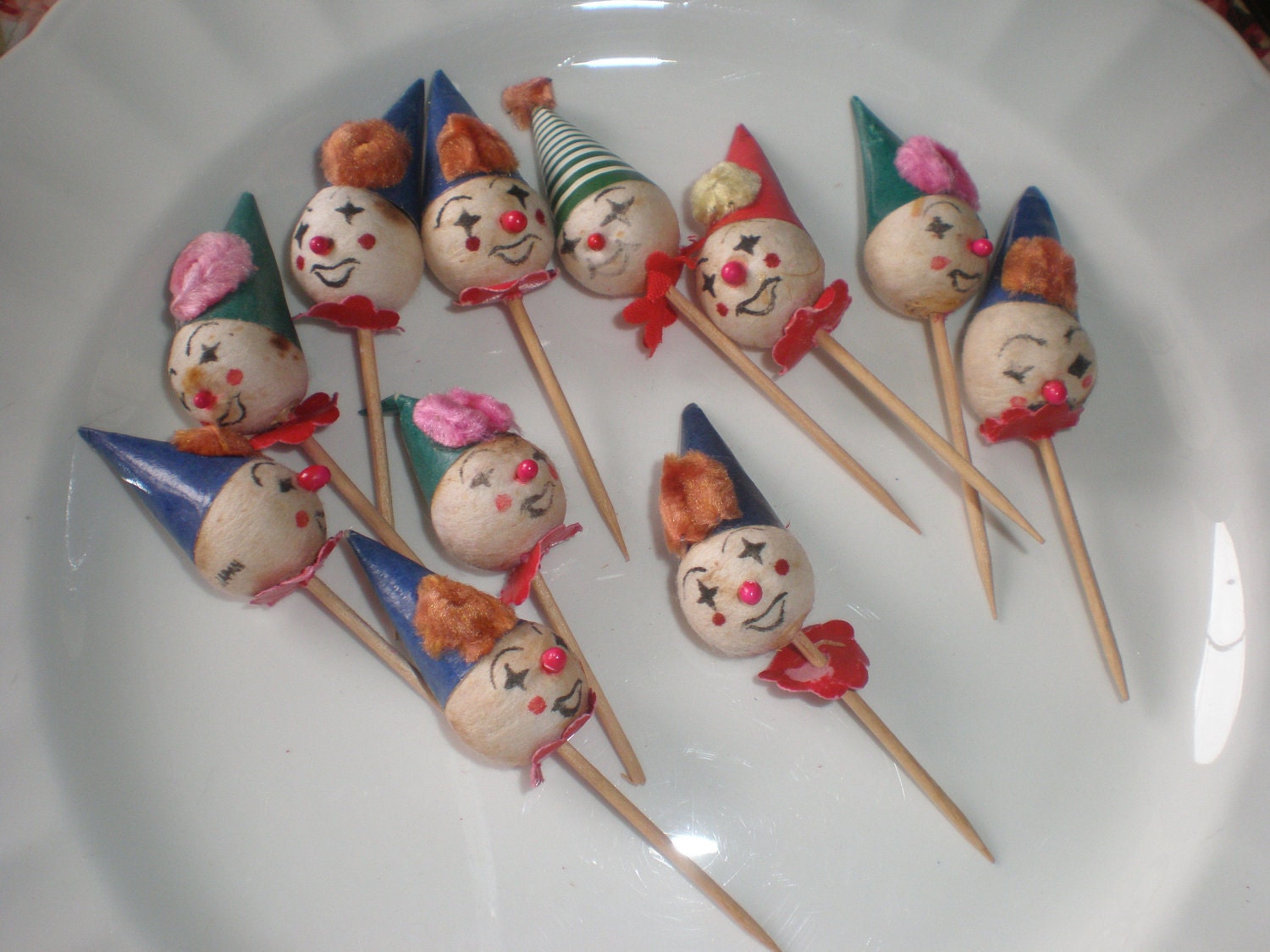 Vintage Clown Head Party Food Picks Supplies Hobbies Crafts Japan