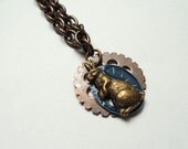 Alice in Wonderland Jewelry Necklace with White Rabbit - Steampunk Alice in Wonderland - Steampunk necklace - Steampunk Jewelry