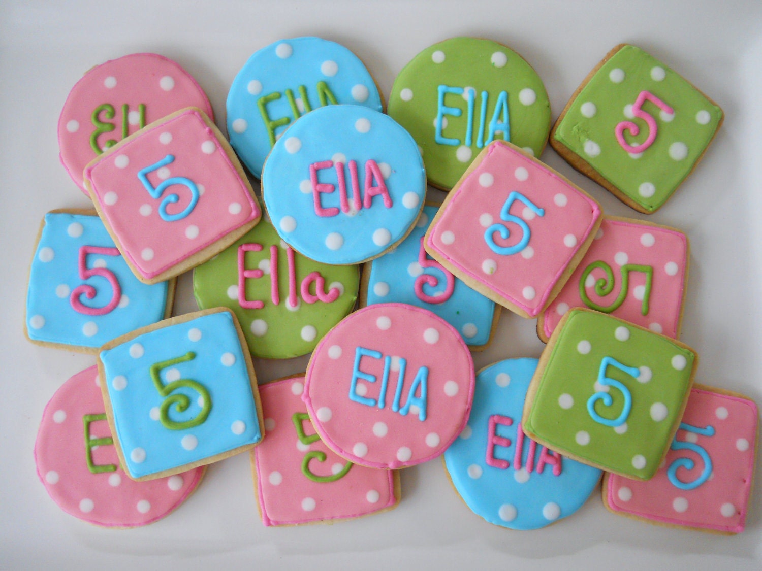 Polka Dot Monogrammed Cookies