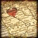 8x8 MAP of FLORENCE Italy with a Heart Shape with a Grunge Vintage Border - 8x8 Photograph