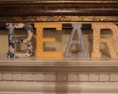 CREATE a CUSTOM 4-Letter Word Wooden Vintage Shelf/Mantle Letters