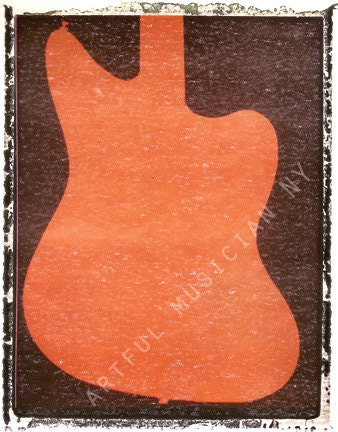 fender jaguar guitar art print 11x14  orange fathers day gift, guy gift, boyfriend gift, hipster gift  photographic prints