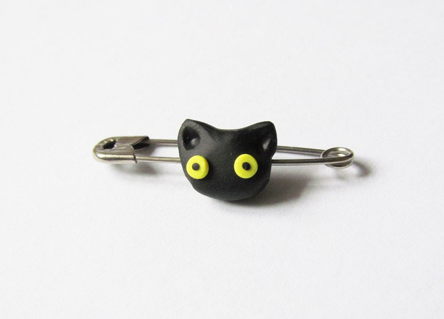Black Cat Safety Pin