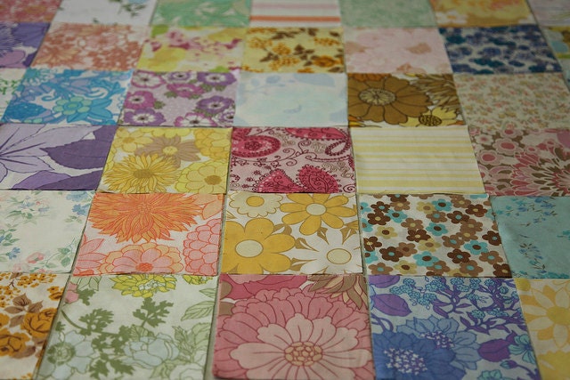 42 Vintage Sheet Charm Squares 5"