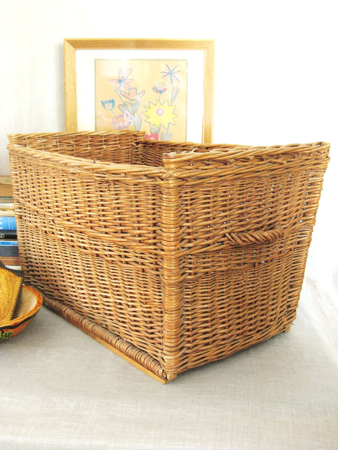 Vintage Very Large Basket - HBC Vintage HardGoods - HilBilEEcouture