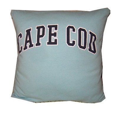 T-shirt Pillow - Cape Cod Massachusetts island recycled t-shirt pillow throw cotton tshirt throw