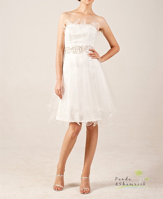 Hebe/wedding gown/women clothing/bridal dress/above knee/organza/elegant/custom made/ALL SIZE