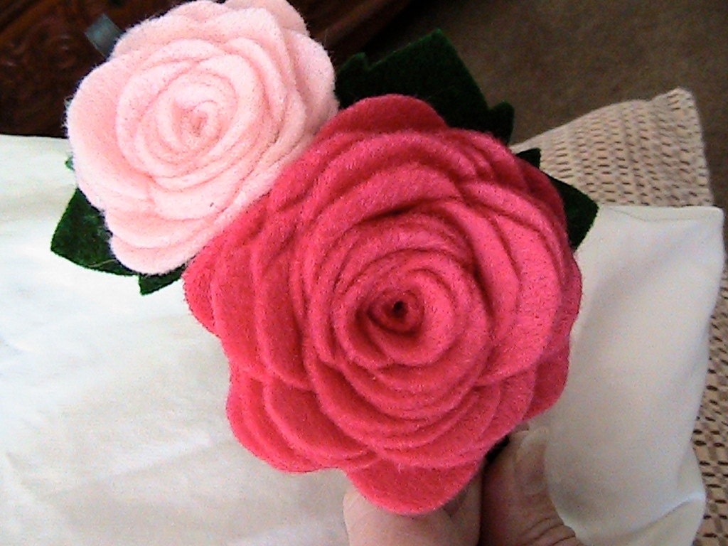 Felt Flower Headband in Pinks