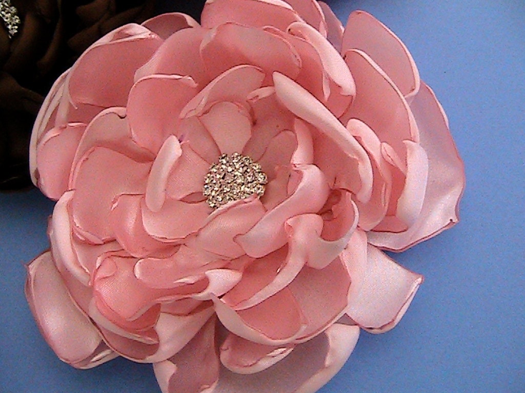 Pink Satin Peony Clip