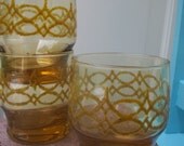OMG its HOT SALE 70s Etched Gold Design Tumblers Set of Three
