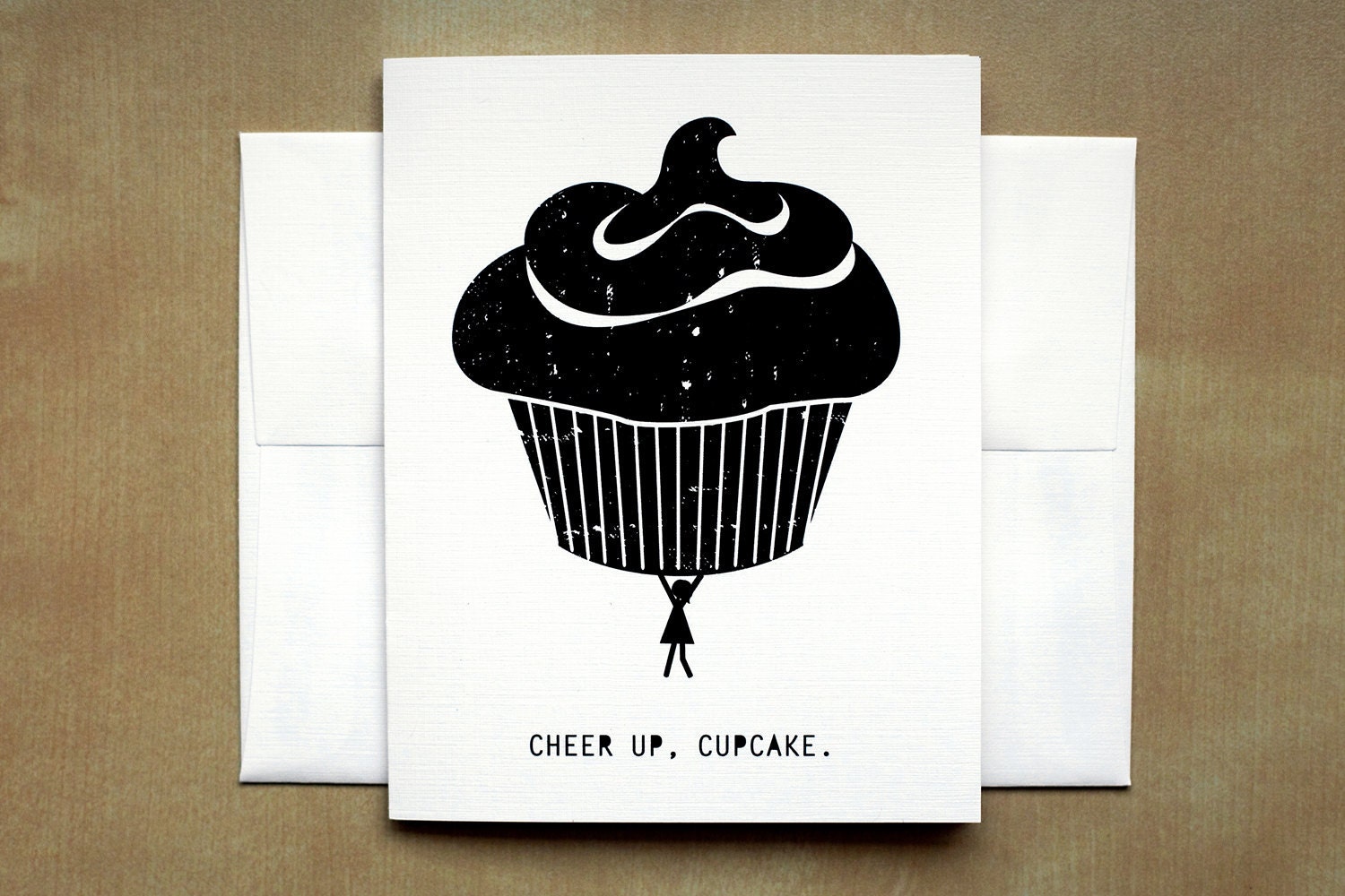 Cheer Up Cupcake Greeting Card (Recycled Paper)
