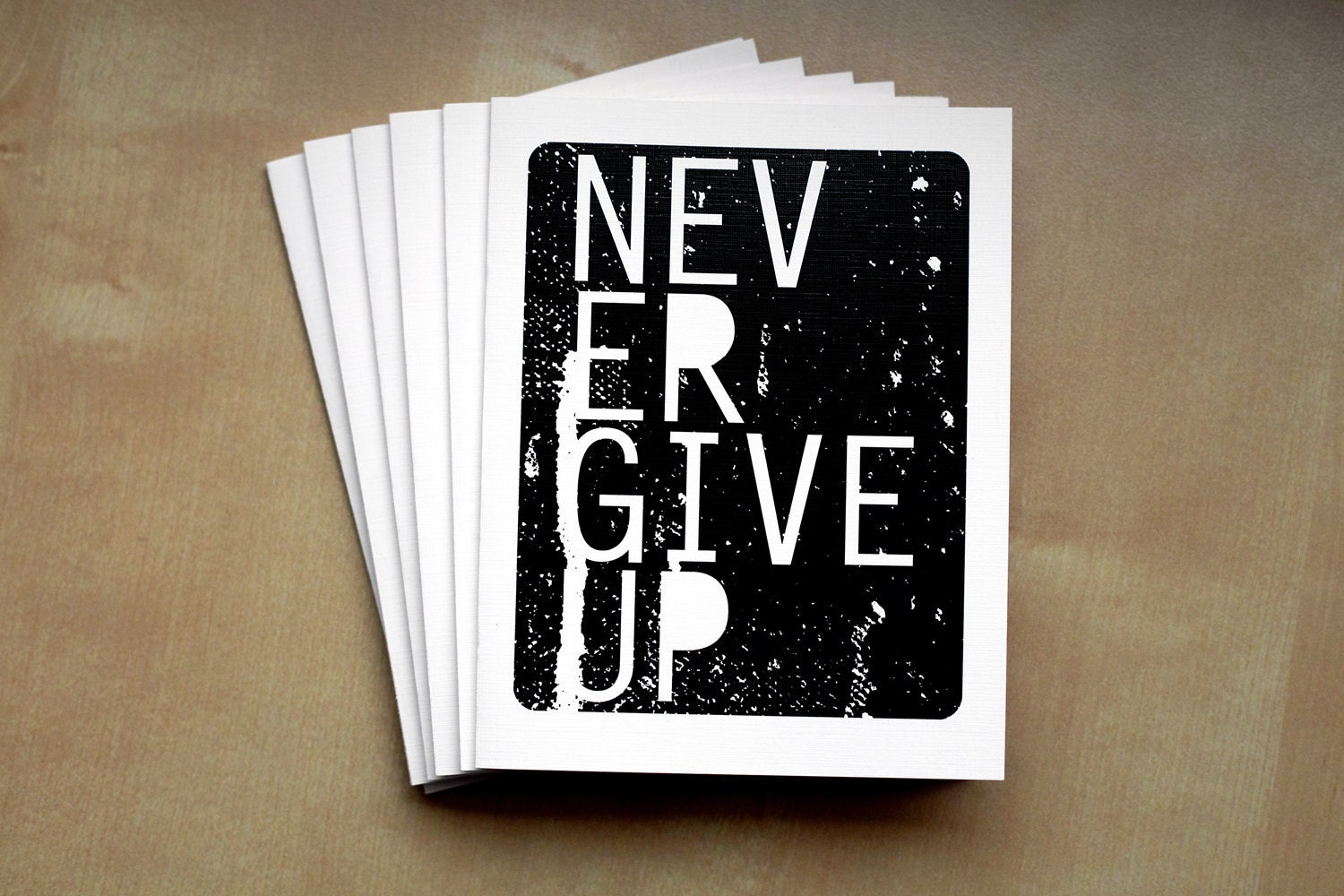 Never Give Up Greeting Card 6 Pack (Recycled Paper)