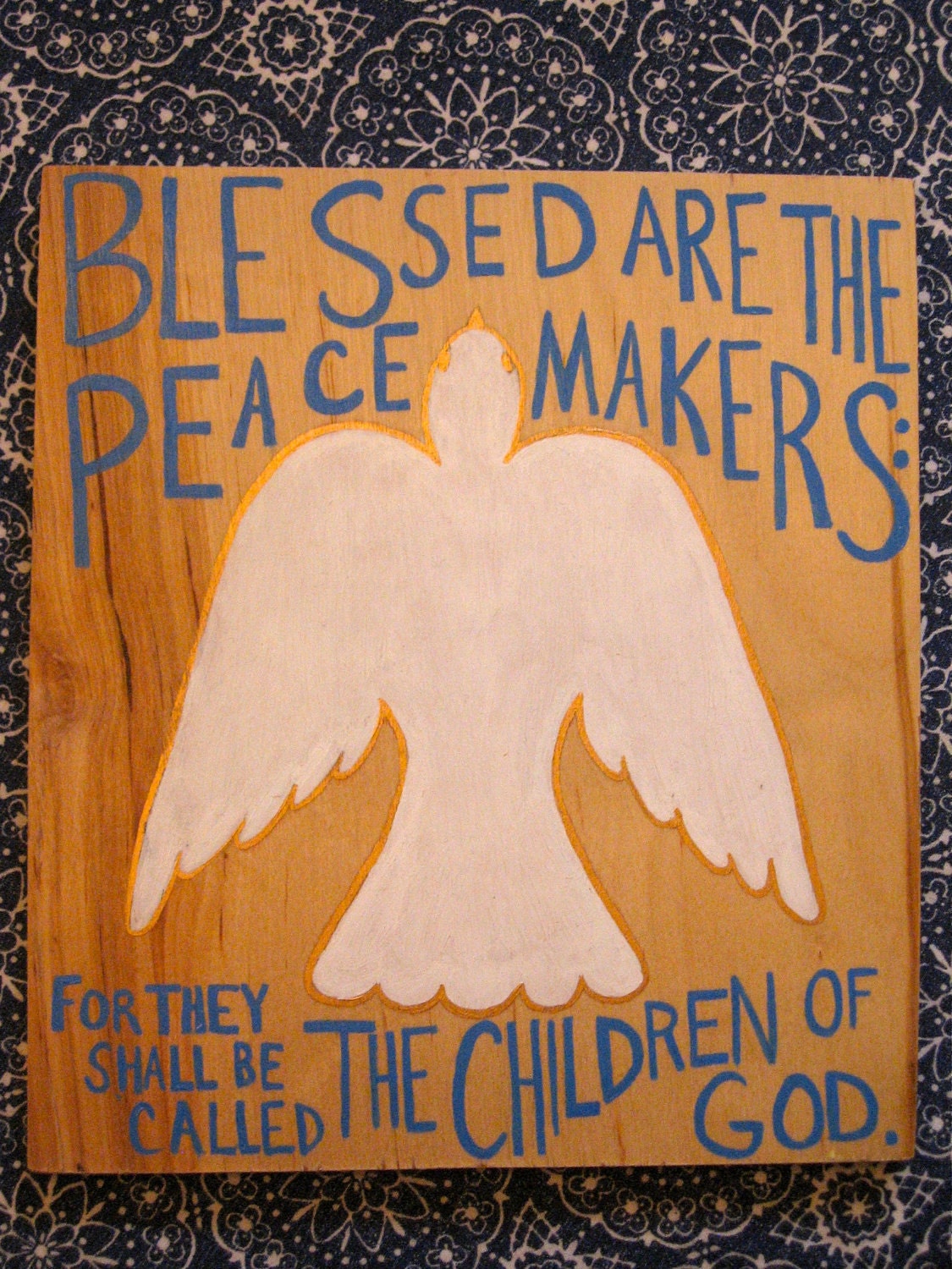 The Beatitudes Home Decor Wall Hanging Hand-Painted Sign