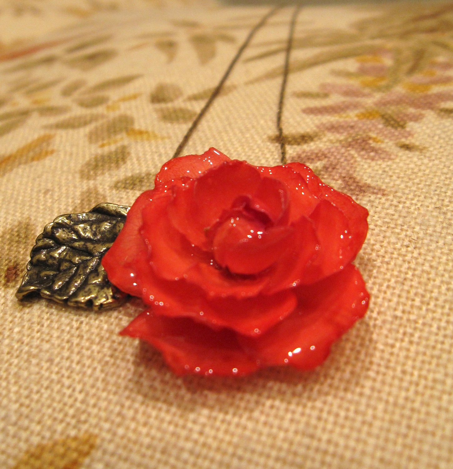Sweetheart Red Rose Necklace