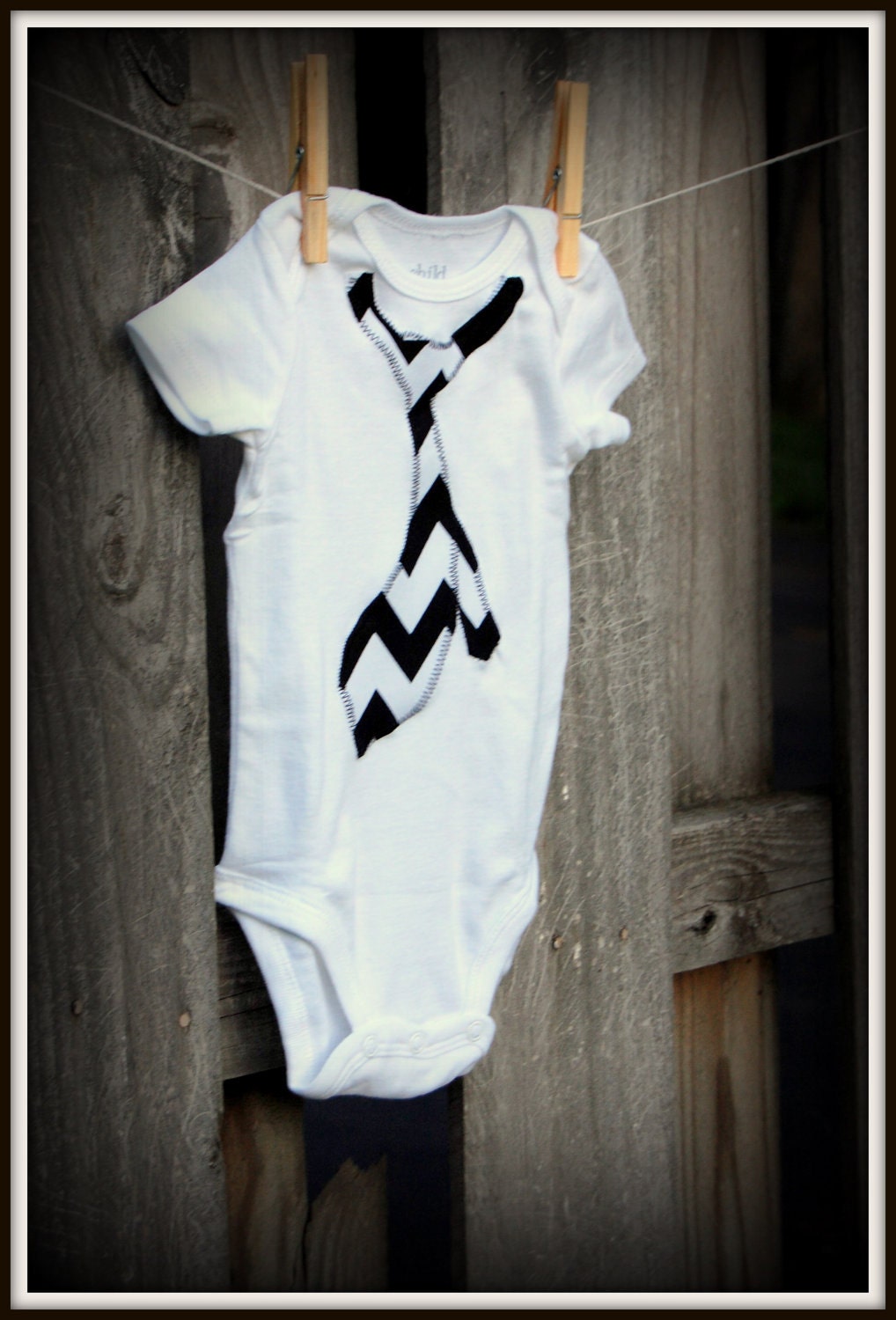 Swanky Baby Boy Messy Tie Onesie "The Laswell" Choose your own Chevron