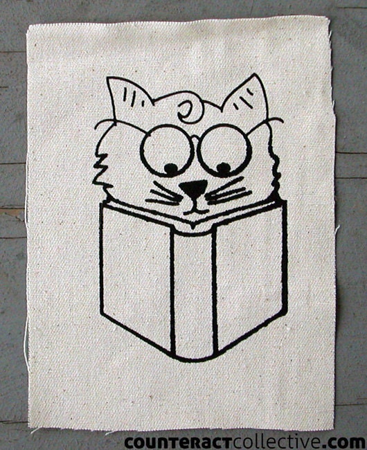 Inquisitive Cat screenprint patch