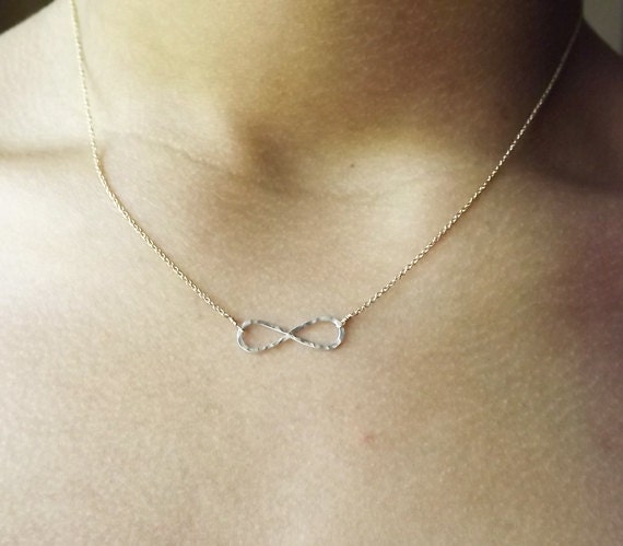 Hammered Sterling and Gold Filled Infinity Necklace - Mix Metal Necklace - Two Toned Everyday Necklace - Bridesmaid Necklace
