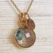 Personalized Stamped Initial Gold Filled Bezel Set Smoky Topaz Charm Necklace - Gemstone Necklace - Bridesmaid Necklace
