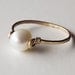 Freshwater Pearl Hammered Gold Filled Ring - Pearl Ring - Gold Ring - Stacking Ring
