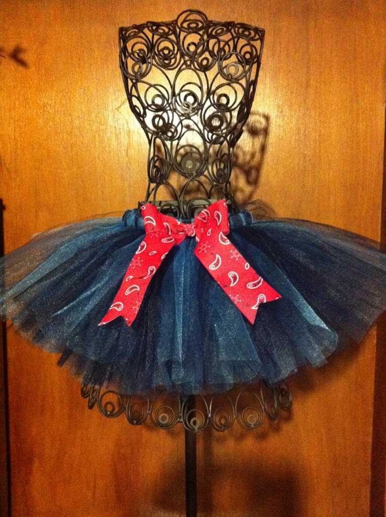 Western Denim Days Blue Tutu Skirt with Bandana Bow