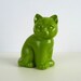 Pistachio Green Cat Ornament Vintage Recycled Statement Home Décor Colour Accent OOAK