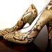 Rare Vintage LANVIN PARIS Python Snake Stiletto Pump 3.75" Heel Size 6.5 / 7