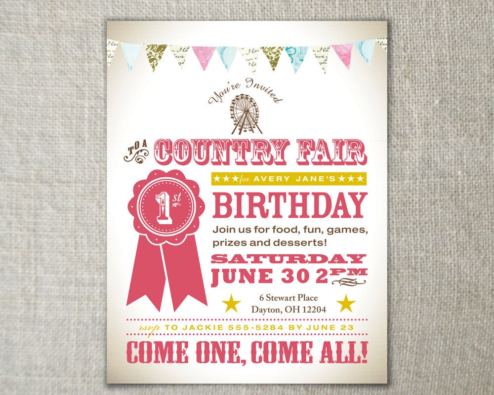country birthday invitations