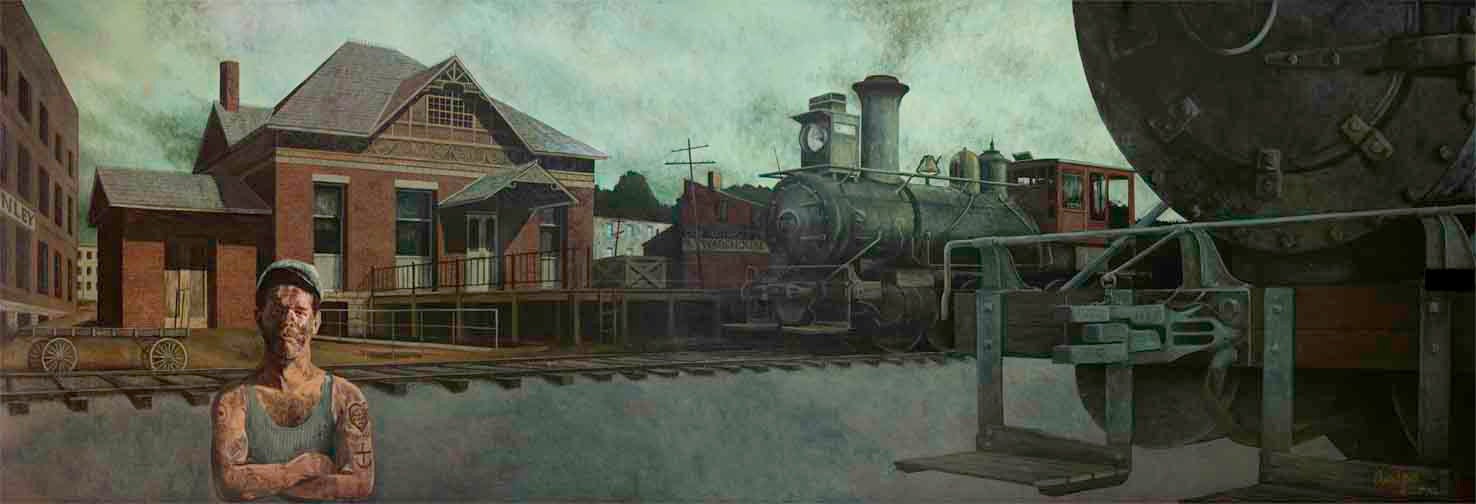 Pennsylvania Railroad Station Postcard Print
