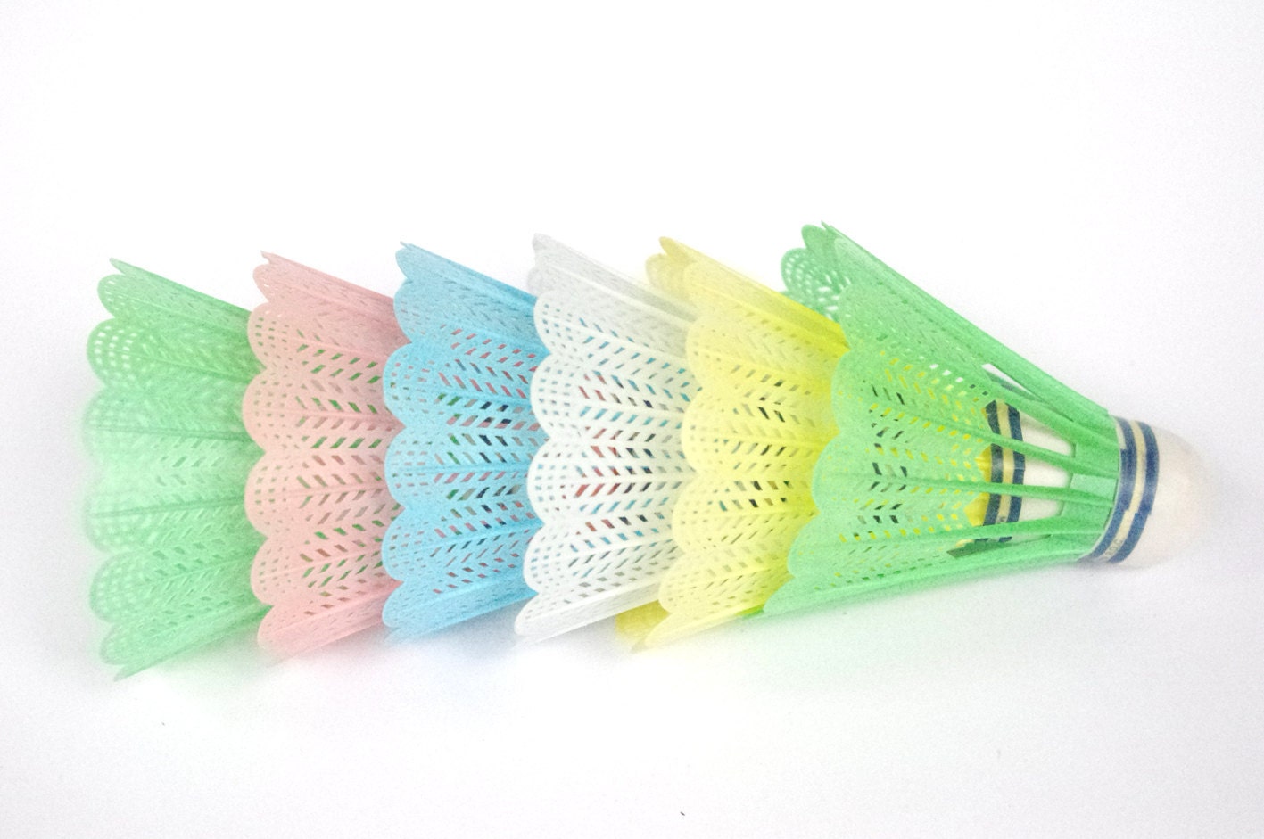 Vintage Pastel Shuttlecocks - Badminton - In Original Box - Set of Six