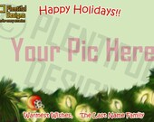 Wreath with Lights - Family Photo Card
