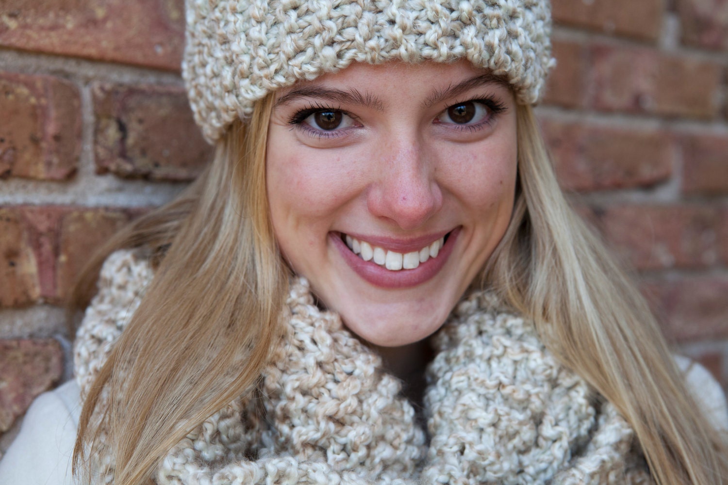 Luxurious Cowl Scarf - Gorgeous Cream hues Infinity Scarf Cowl