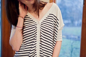 Heart Cut out Sweater  Upcycled Heart Sweater in Black/white  Back Cut Out Cardigan Sweater