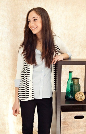 Heart Cut out Sweater  Upcycled Heart Sweater in Black/white  Back Cut Out Cardigan Sweater